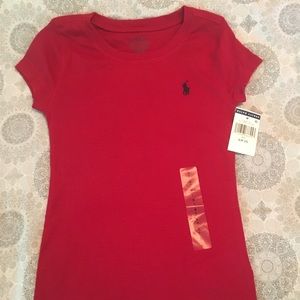 Girls t-shirt Ralph Lauren Polo red NWT sz 7